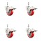 Service Caster 3.5 Inch 316SS Red Polyurethane Swivel 12mm Stem Caster Set Lock Brake SCC SS316TSTTL20S3514-PPUB-RED-M1215-4 - alternate 1